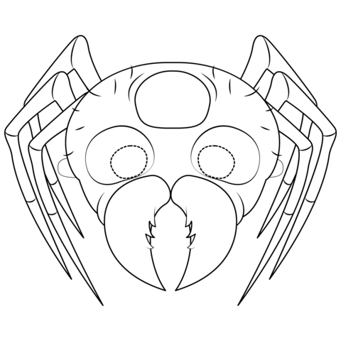 Spider Mask Coloring Page